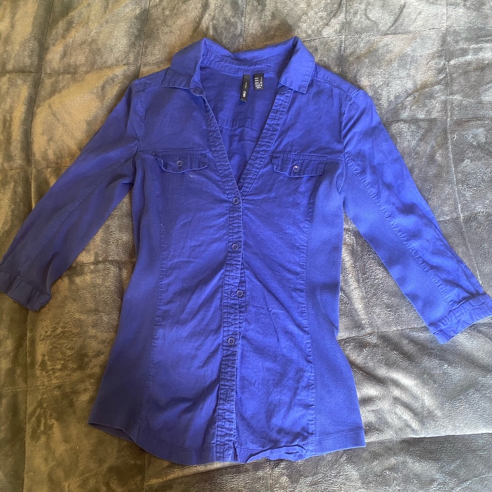 Blue button down shirt